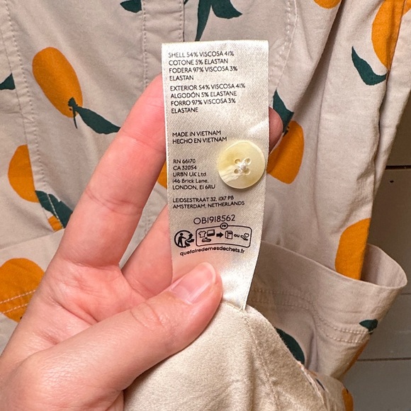 Anthropologie Maeve Dylan Mierzwinski Colette Midi Dress Orange Fruit Print - Picture 8 of 12